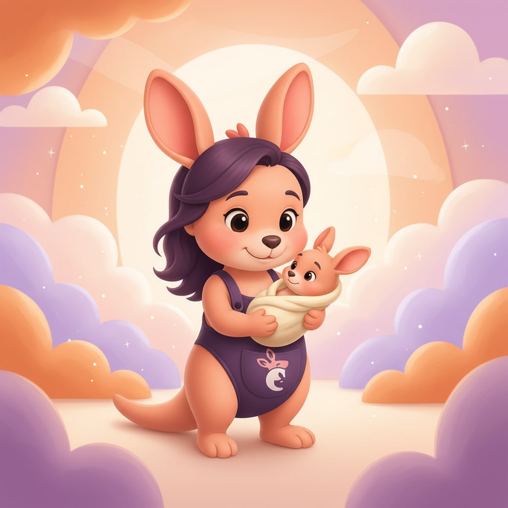 Sophie in a nursery, holding a baby kangaroo with a soft blanket around them