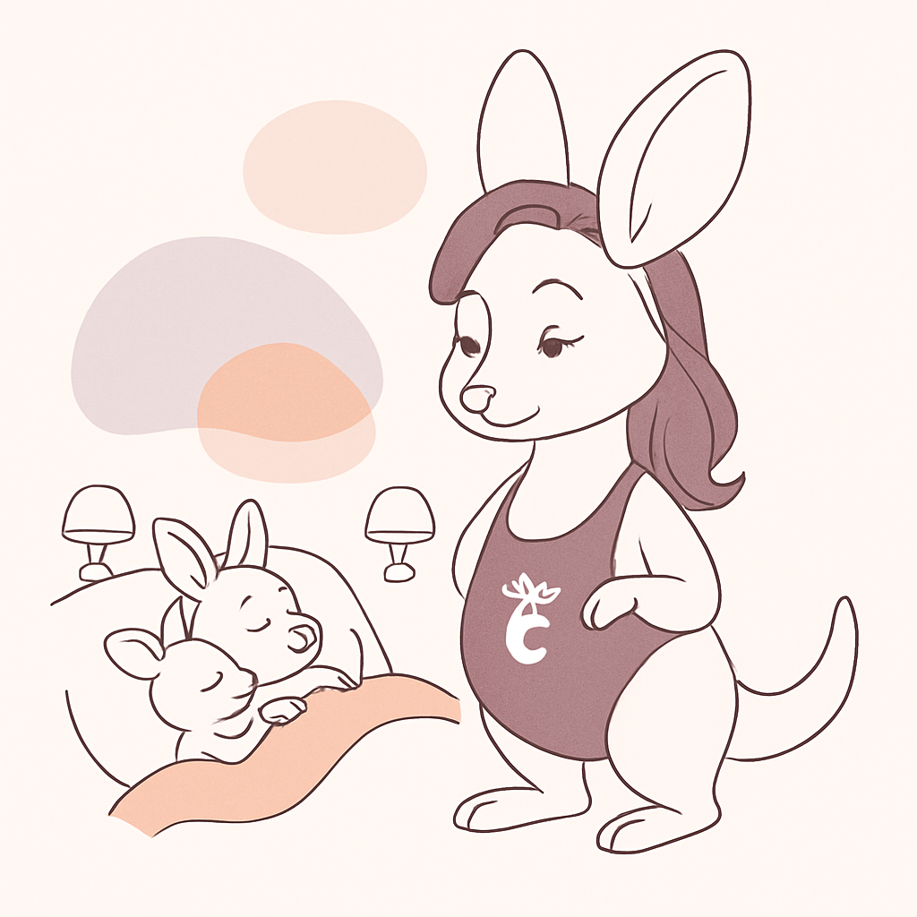 Sophie watching a toddler and a young child snuggling in cozy beds with nightlights on