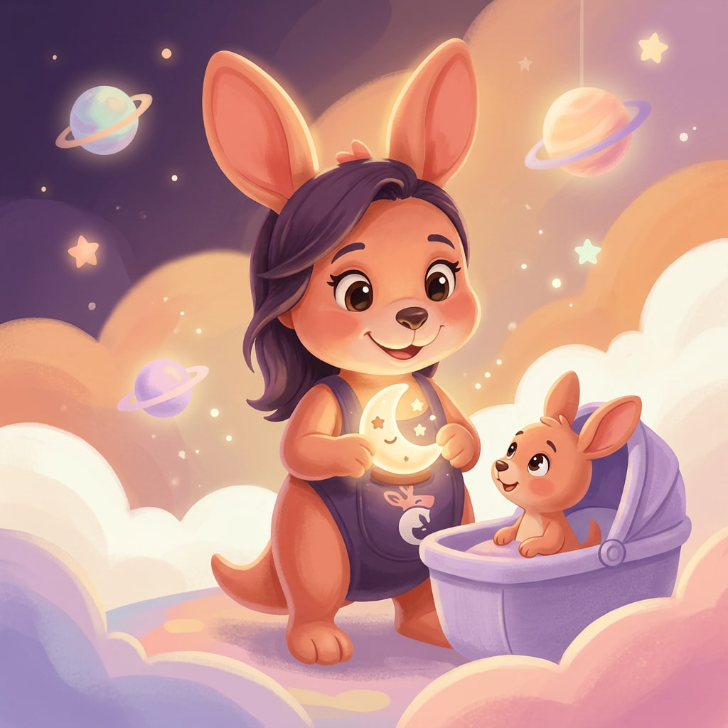 Sophie holding a small nightlight, smiling warmly at the listener